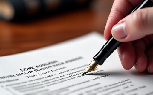A classic fountain pen signing a legal document.