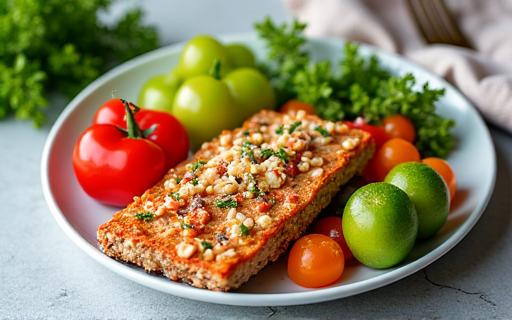A colorful plate of healthy, nutritious food.